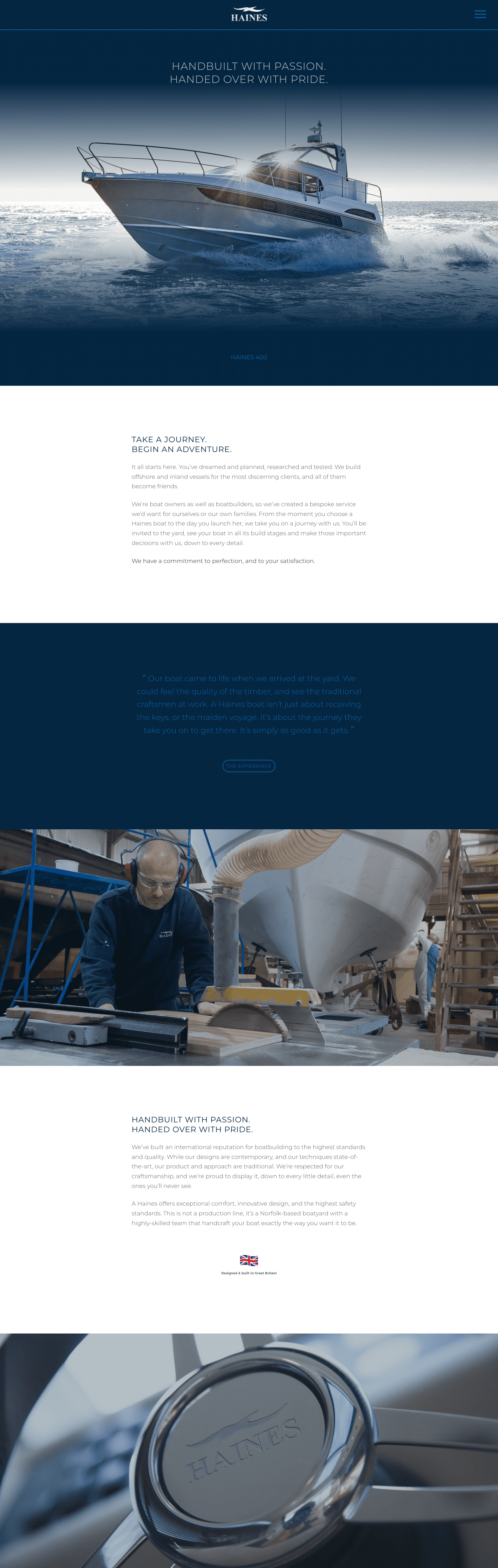 Website design for premium boat builders