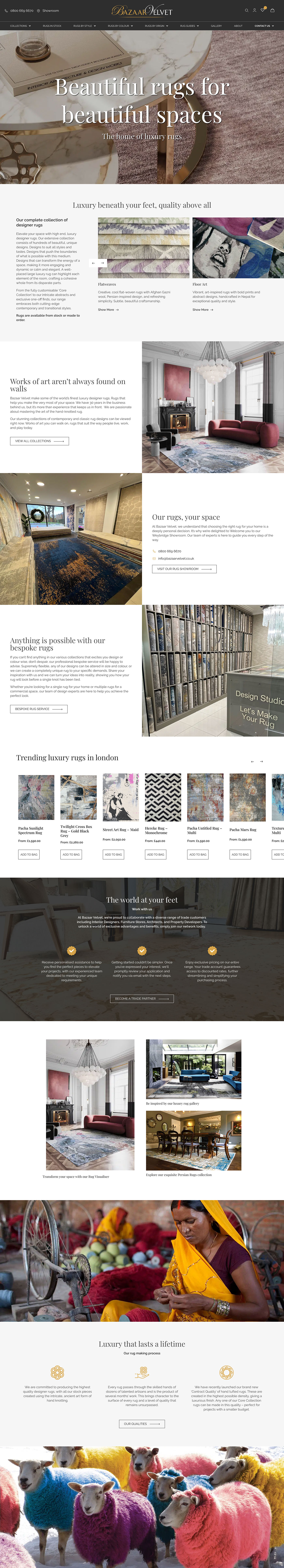 Luxury rug home page design