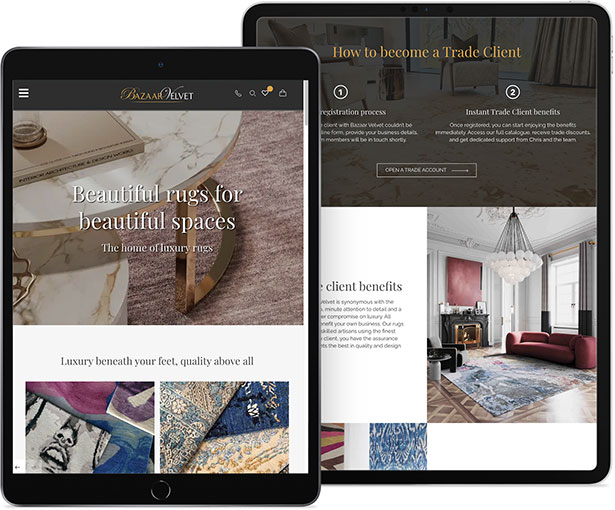 Luxury rug e-commerce design